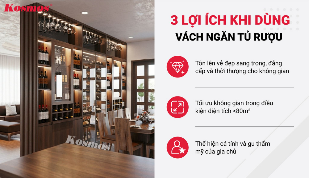 3 ưu điểm nổi bật của thiết kế vách ngăn đựng rượu 3 ưu điểm nổi bật của thiết kế vách ngăn đựng rượu