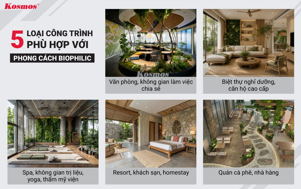 5 loại công trình phù hợp với phong cách Biophilic 5 loại công trình phù hợp với phong cách Biophilic
