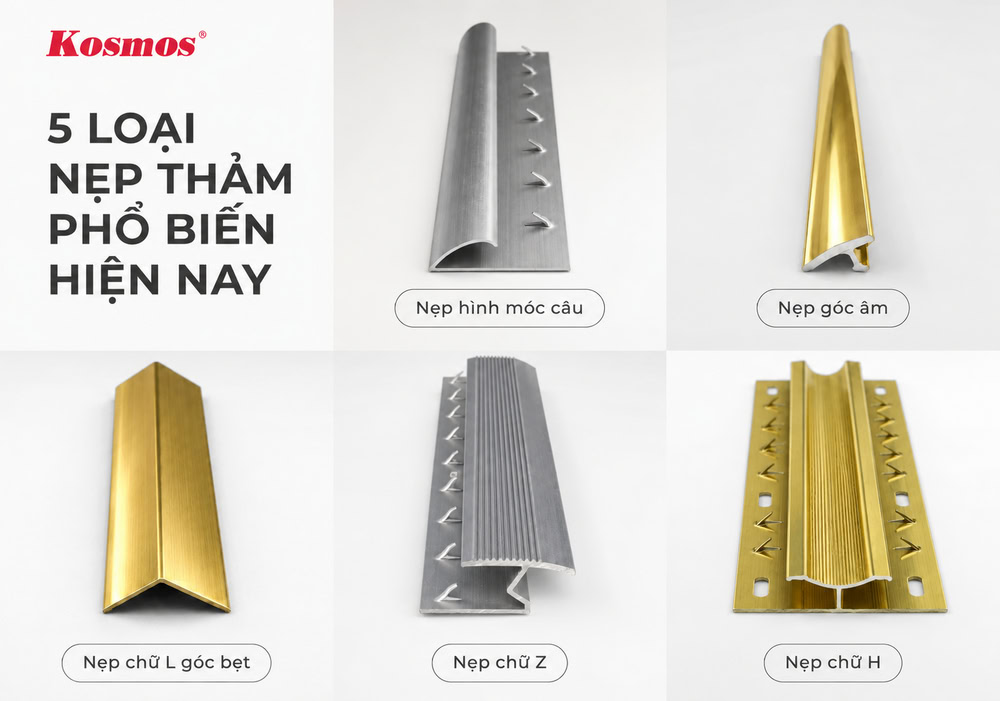 5 loại nẹp thảm phổ biến hiện nay