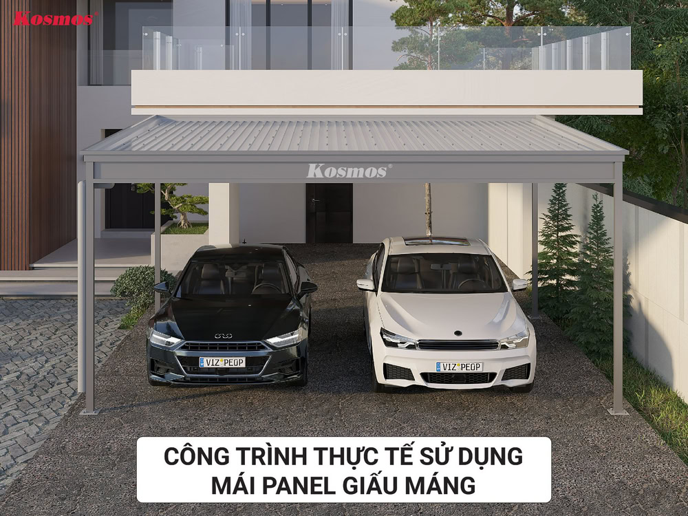 Công trình sử dụng mái Panel giấu máng cho nhà xe ô tô Công trình sử dụng mái Panel giấu máng cho nhà xe ô tô