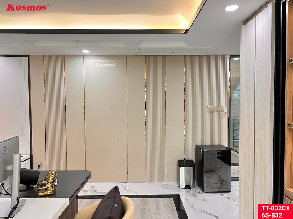 Công trình thực tế trang trí tường bằng nẹp inox Kosmos được thi công bởi Đại lý