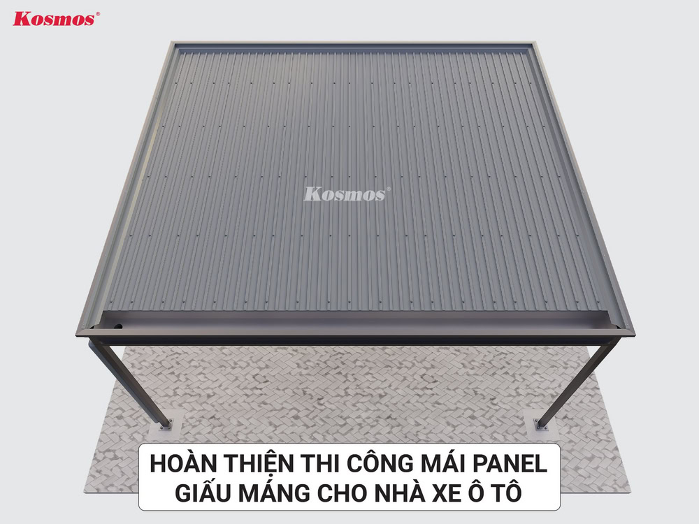 Hình ảnh hoàn thiện thi công mái nhà xe ô tô từ tấm lợp Panel Hình ảnh hoàn thiện thi công mái nhà xe ô tô từ tấm lợp Panel