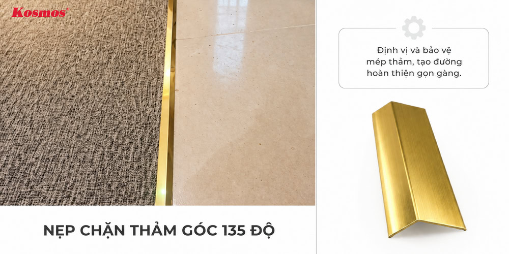 Mẫu nẹp chữ L góc bẹt bảo vệ mép thảm