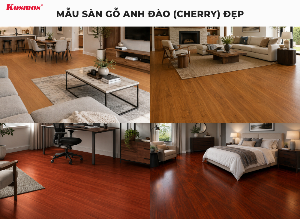 Mẫu sàn gỗ Anh Đào đẹp Mẫu sàn gỗ Anh Đào đẹp