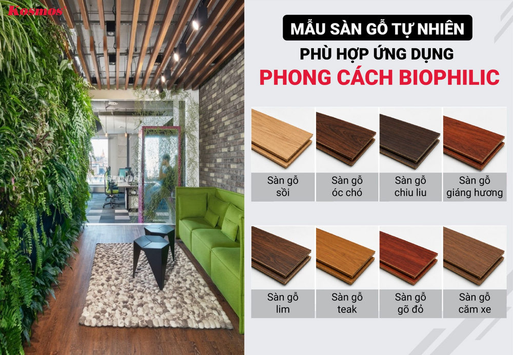 Mẫu sàn gỗ tự nhiên phù hợp phong cách Biophilic Mẫu sàn gỗ tự nhiên phù hợp phong cách Biophilic