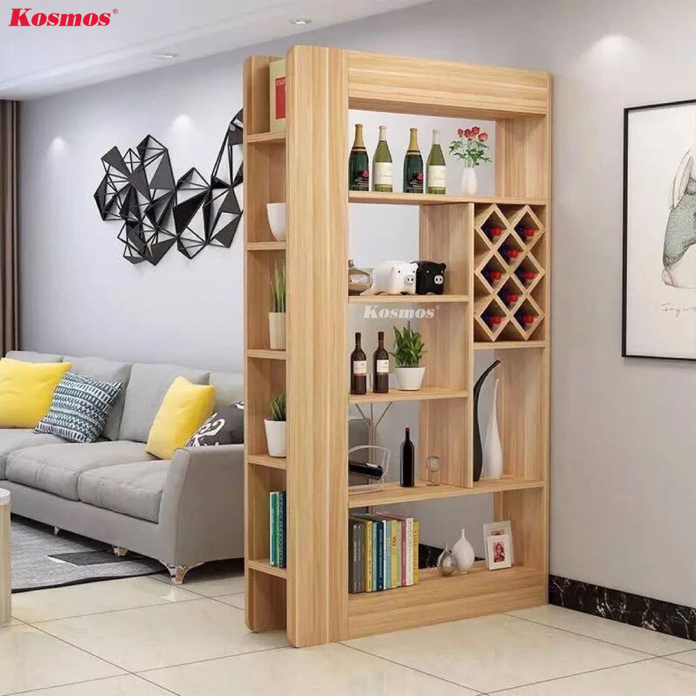 Mẫu vách ngăn để rượu đơn giản dạng kệ không cánh che