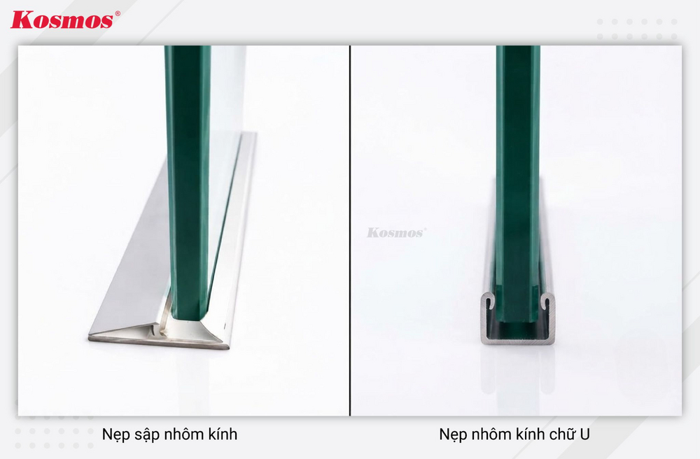 Nẹp sập nhôm kính và nẹp nhôm kính chữ U Nẹp sập nhôm kính và nẹp nhôm kính chữ U