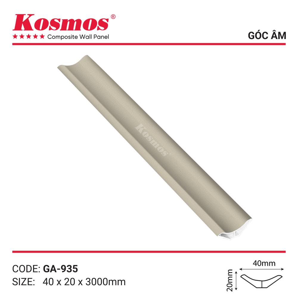 Phụ kiện nẹp góc âm GA-935 vân vải vàng nhạt