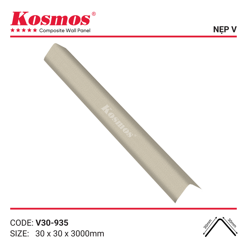 Phụ kiện nẹp V V30-935 màu vân vải vàng nhạt