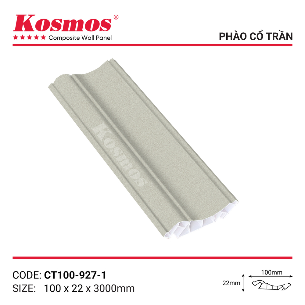 Phụ kiện phào cổ trần CT100-927-1 vân vải kem