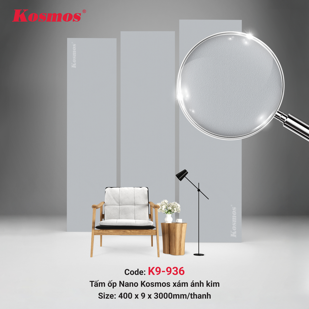 Tấm Nano K9-936 có bề mặt xám ánh kim hiện đại Tấm Nano K9-936 có bề mặt xám ánh kim hiện đại