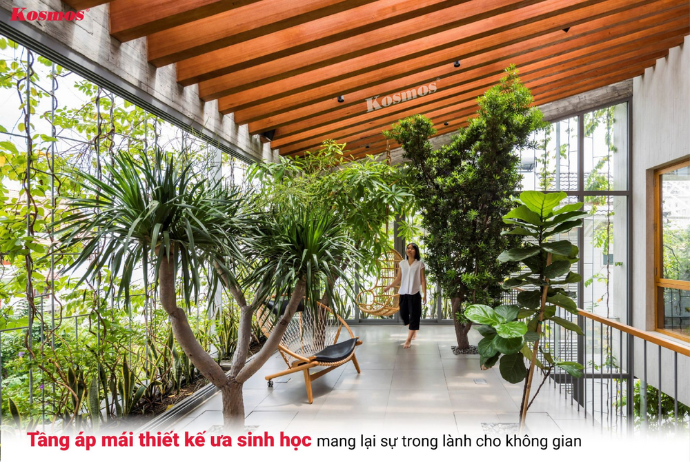 Tầng áp mái thiết kế ưa sinh học mang lại sự trong lành cho không gian Tầng áp mái thiết kế ưa sinh học mang lại sự trong lành cho không gian