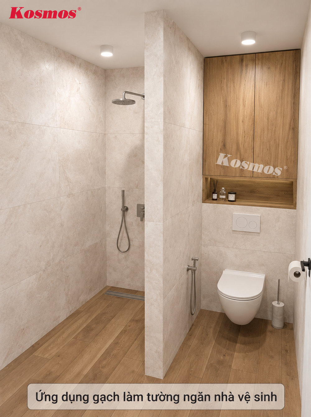 Ứng dụng gạch làm tường ngăn chia nhà vệ sinh