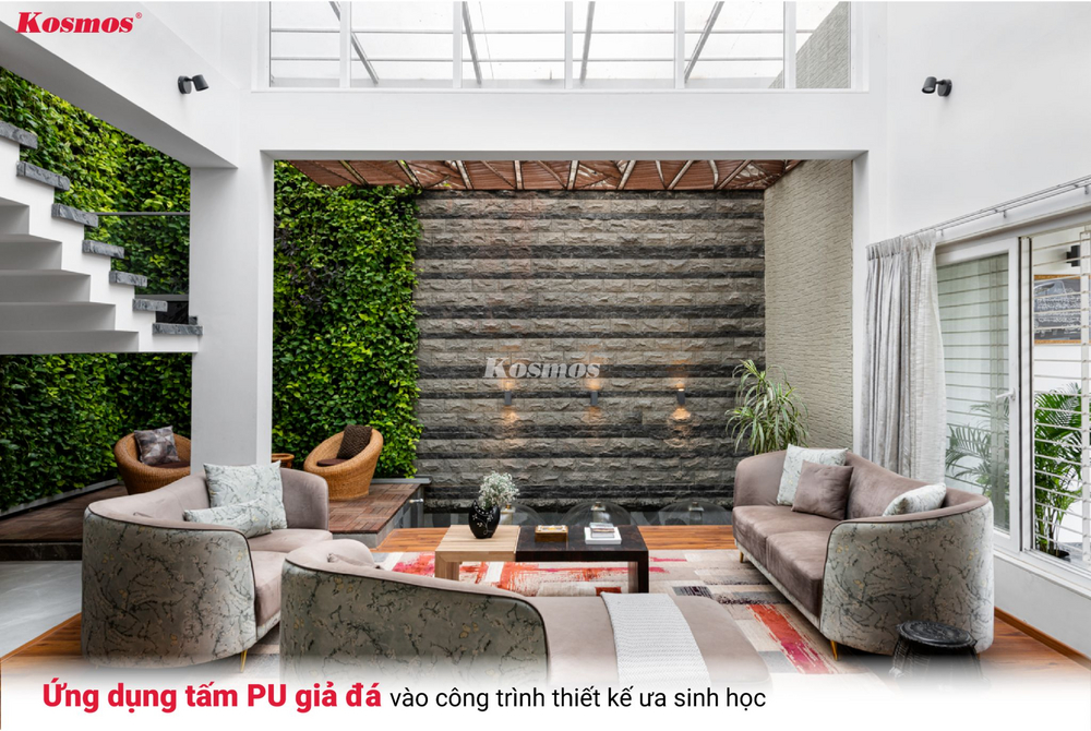 Ứng dụng tấm PU giả đá vào công trình thiết kế ưa sinh học Ứng dụng tấm PU giả đá vào công trình thiết kế ưa sinh học