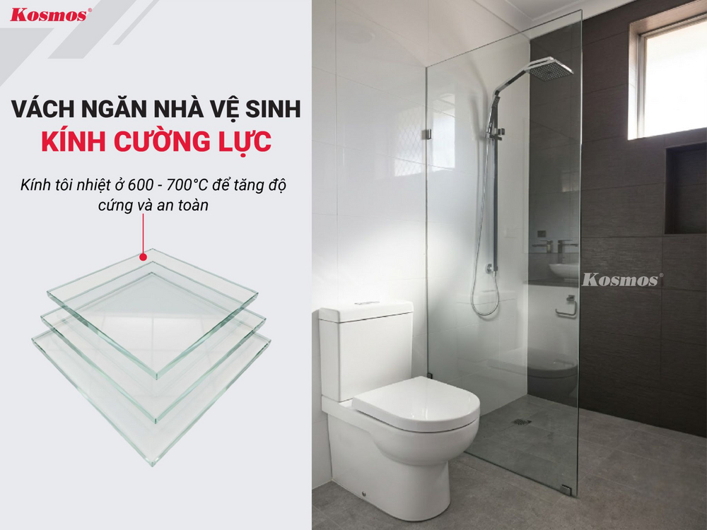 Vách ngăn nhà vệ sinh bằng kính cường lực Vách ngăn nhà vệ sinh bằng kính cường lực